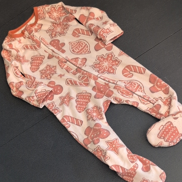 Copper Pearl Other - Cream and Brown Cozy Footies One Pieces